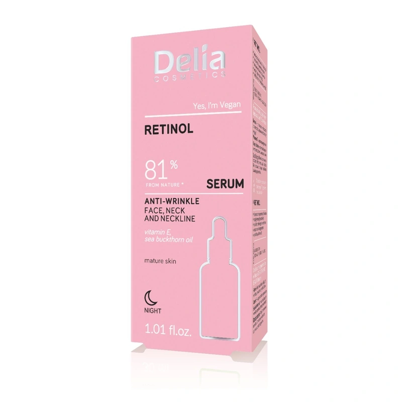 Delia Retinol Sérum proti vráskám na obličej, krk a dekolt 30 ml