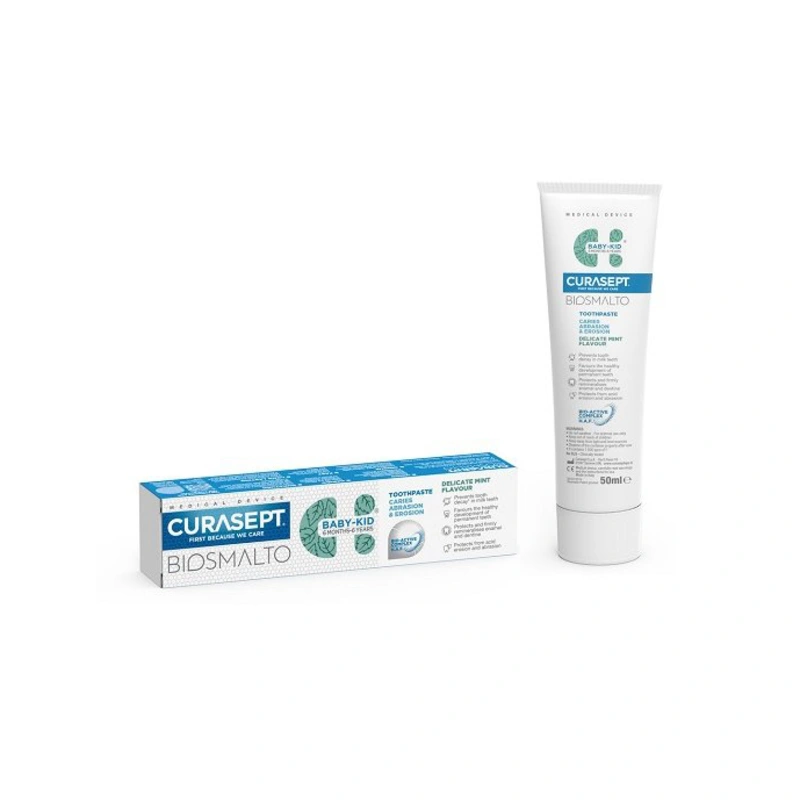 CURASEPT BIOSMALTO Baby Abraze&Eroze dětská zubní pasta 50 ml jemná máta
