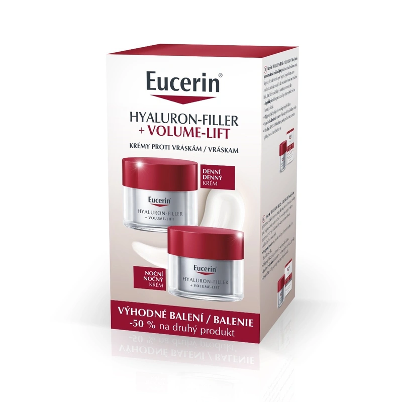 Eucerin Hyaluron-Filler + Volume-Lift denní + noční krém 2x50 ml