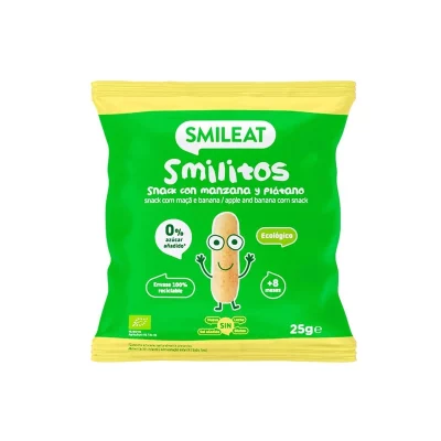 Smileat BIO kukuřičné křupky banán a jablko s vitaminem B1 8M+