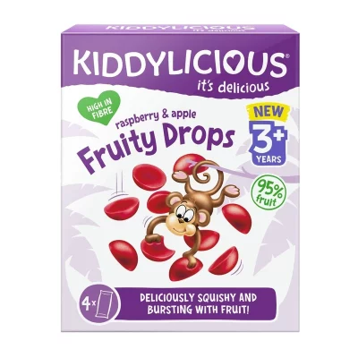 Kiddylicious Ovocné želé bonbónky jablko a malina 4x16 g