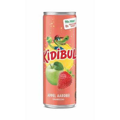 Kidibul Dětský šumivý nápoj 99% Jablko a jahoda 250 ml