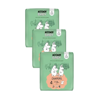 Moomin Baby 4 Maxi 7–14 kg měsíční balení eko plen 126 ks