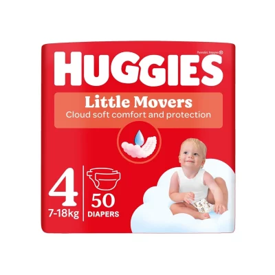 Huggies Little Movers 4 7-18 kg jednorázové plenky 50 ks