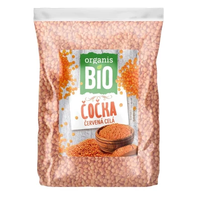 Organis Červená čočka celá BIO 500 g