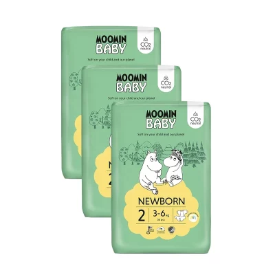Moomin Baby 2 Newborn 3–6 kg měsíční balení eko plen 168 ks
