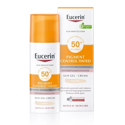Eucerin Pigment Control Emulze na opalování na obličej s depigmentačním účinkem SPF 50+ světlá 50 ml