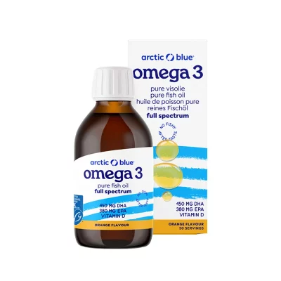 Arctic Blue Omega 3 450 mg DHA + 380 mg EPA + vitamin D 250 ml