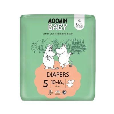 Moomin Baby 5 Maxi 10–16 kg eko pleny 40 ks