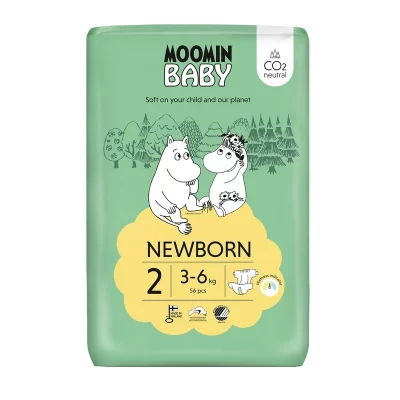 Moomin Baby 2 Newborn 3–6 kg eko pleny 56 ks