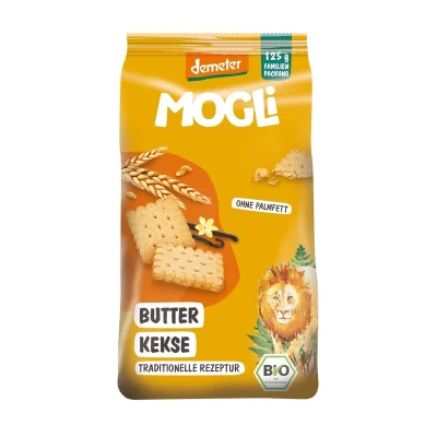 MOGLi BIO Máslové sušenky s vanilkou Bourbon 125 g