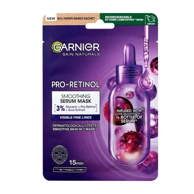 Garnier Skin Naturals Pro-Retinol vyhlazující sérum maska 22 g