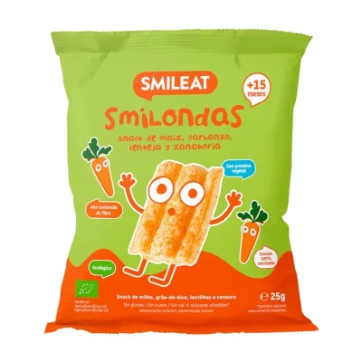 Smileat BIO kukuřičné křupky hrášek, čočka a mrkev 15m+ 25 g