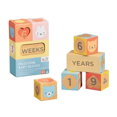 Petit Collage Milníkové kostky 5 ks