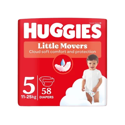 Huggies Little Movers 5 11-25 kg jednorázové plenky 58 ks