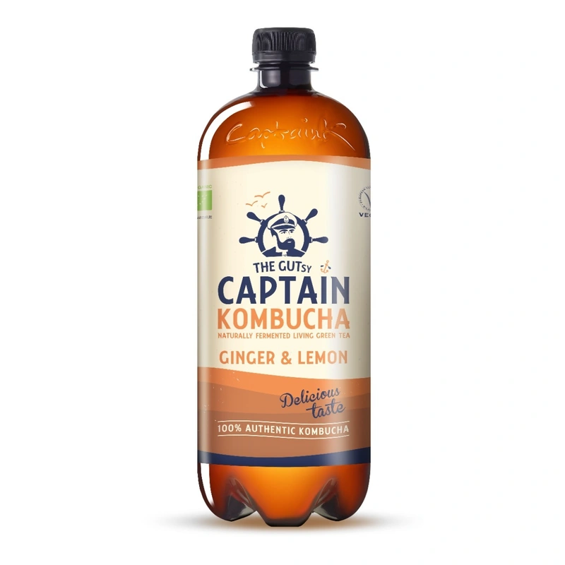 Captain Kombucha Zázvor a citron BIO 1000 ml