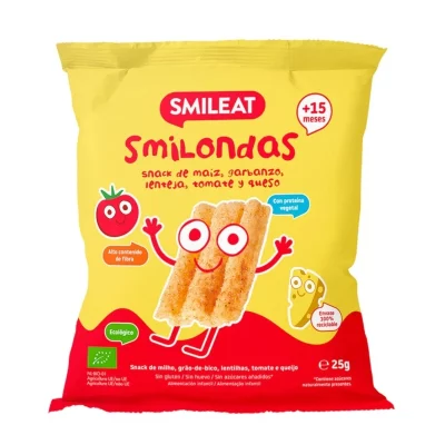Smileat BIO kukuřičné křupky hrášek, čočka, rajče a sýr 15m+ 25 g