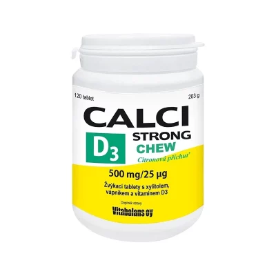 Vitabalans Calci Strong + D3 Chew 120 žvýkacích tablet