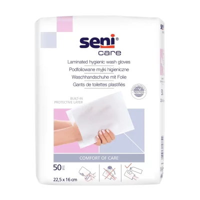 Seni care Mycí žínky s fólií 22,5 x 16 cm 50 ks