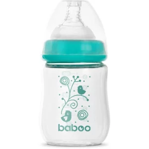 Baboo Anti-colic Glass Feeding Bottle Wide Neck biberon di vetro 0m+ 150 ml