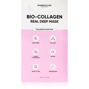 breakout + aid Bio-Collagen Real Deep Mask maschera notte con collagene 4 pz
