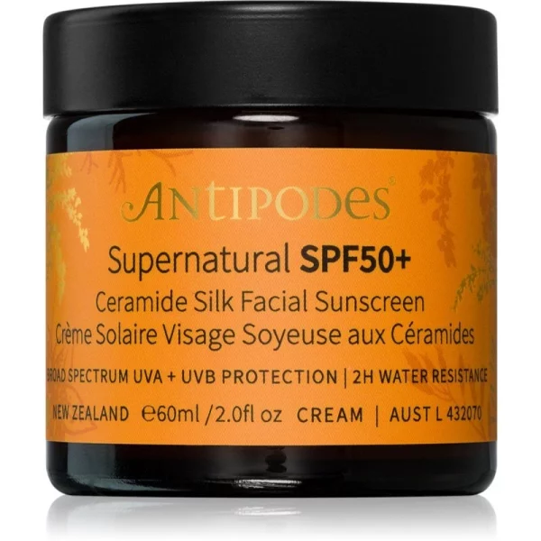 Antipodes Supernatural SPF50+ Ceramide Silk Facial Sunscreen crema protettiva viso con ceramidi SPF 50+ 60 ml