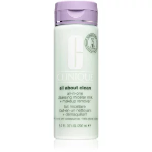 Clinique All About Clean All-in-One Cleansing Micellar Milk + Makeup Remover latte detergente delicato per pelli secche e molto secche 200 ml