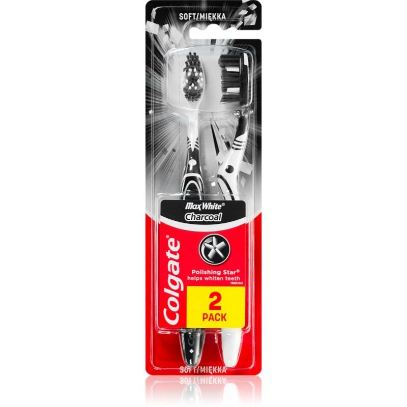 Colgate Max White Charcoal spazzolino da denti soft 2 pz