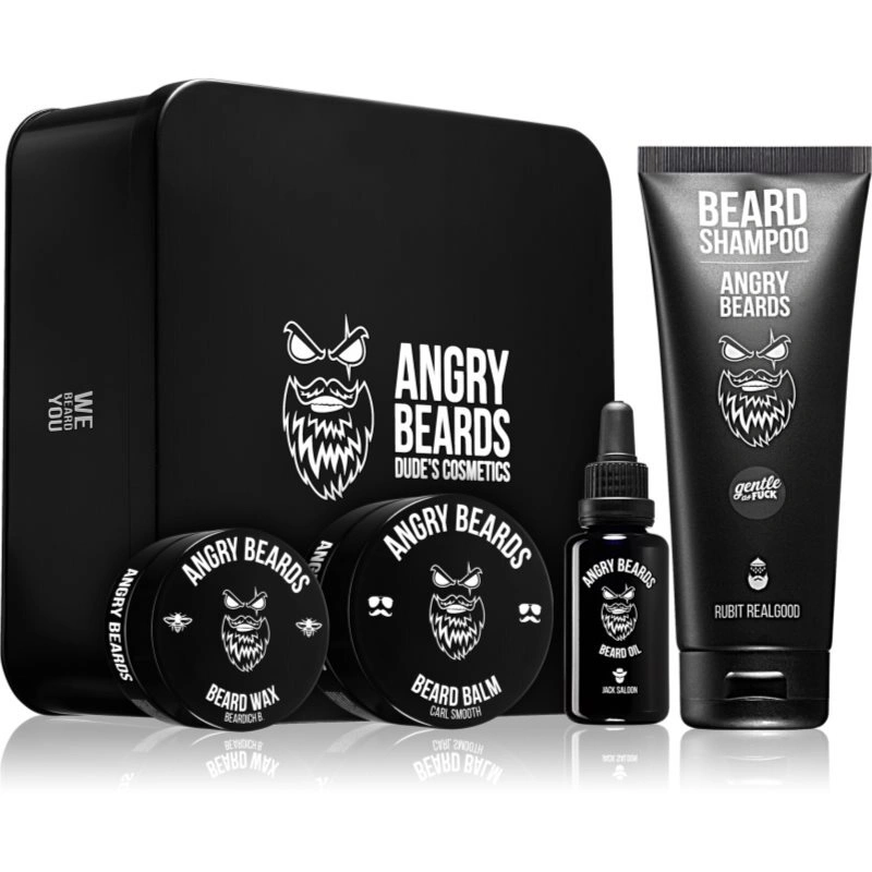 Angry Beards Saloon Set set per la barba per uomo 1 pz