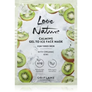 Oriflame Love Nature Gel To Ice Organic Kiwi maschera lenitiva viso per pelli stanche 10 ml