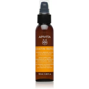 Apivita Keratin Repair Nourish Repair Hair Oil olio per capelli per capelli rovinati e secchi 100 ml