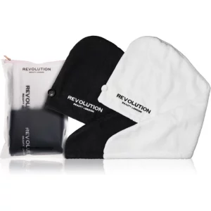 Revolution Haircare Microfibre Hair Wraps asciugamano per capelli colore Black/White 2 pz