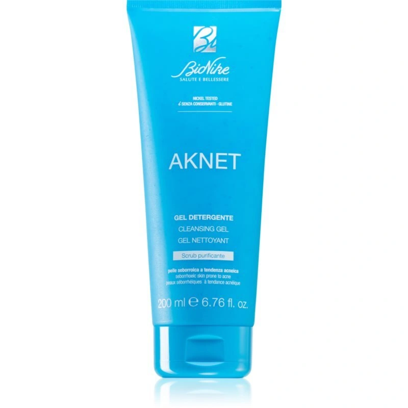 BioNike Aknet gel detergente esfoliante per pelli grasse e problematiche 200 ml