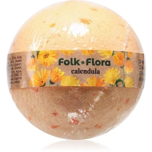 Folk & Flora Calendula bomba da bagno effervescente con calendula 130 g