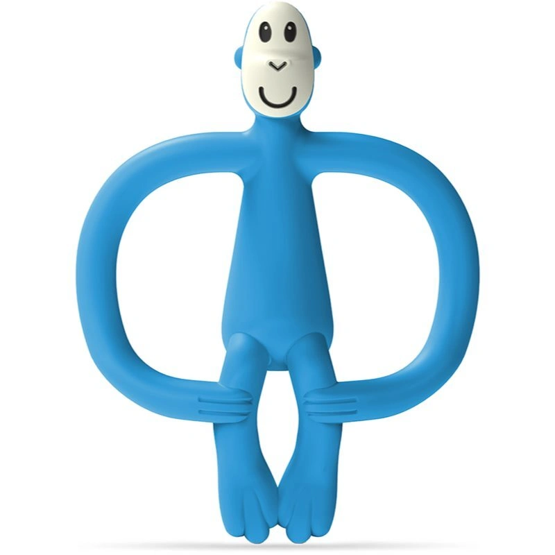 Matchstick Monkey Monkey Teether dentaruolo con spazzolino 2 in 1 Blue 1 pz