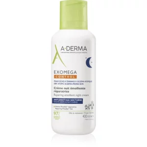 A-Derma Exomega Control Repairing Emollient Night Cream crema notte rigenerante antigraffio 400 ml