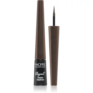 Note Cosmetique Elegant Matte Dipliner eyeliner liquido con finish matte colore 02 Coffee Brown 2,5 ml