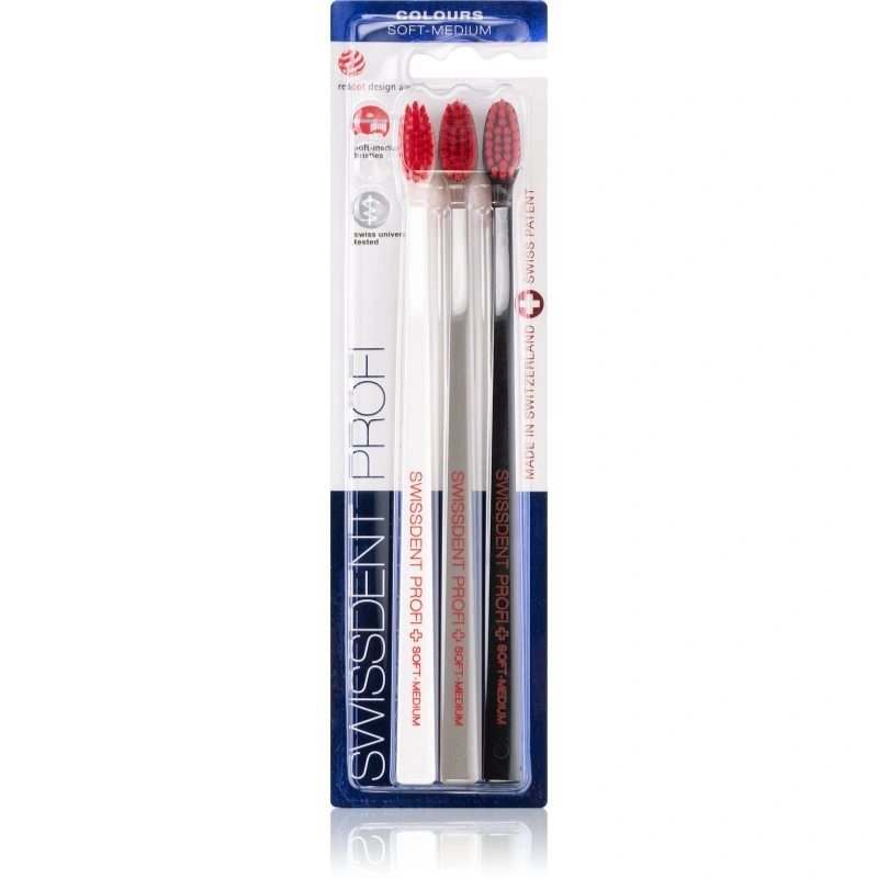 Swissdent Profi Colours spazzolini da denti soft - medium 3 pz