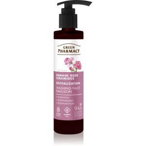 Green Pharmacy Damask Rose & Ceramides Face Emulsion emulsione detergente per il viso 150 ml