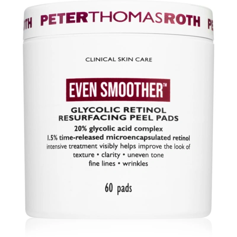Peter Thomas Roth EVEN SMOOTHER™ Glycolic Retinol Resurfacing Peel Pads dischetti esfolianti viso per la notte 1 caps.
