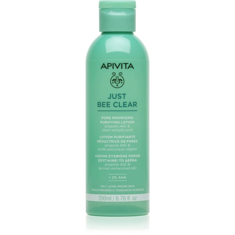 Apivita Just Bee Clear Pore Minimizing Lotion trattamento per pori dilatati e punti neri 200 ml