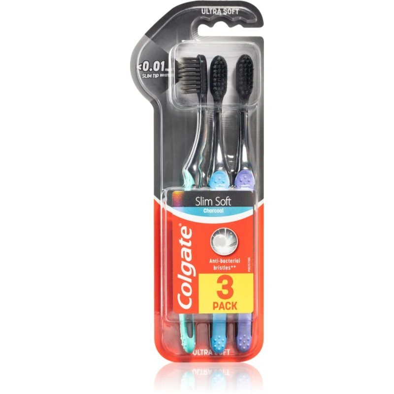 Colgate Slim Soft Active spazzolini da denti al carbone attivo soft 3 pz