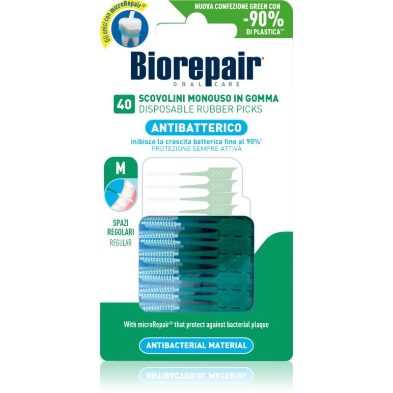 Biorepair Rubber Picks Regular stuzzicadenti Green - Regular 40 pz