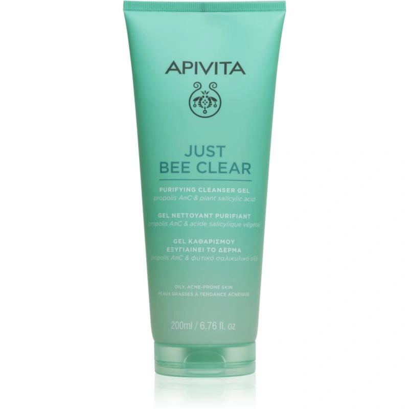 Apivita Just Bee Clear Purifying Cleanser Gel gel detergente viso anti-acne 200 ml