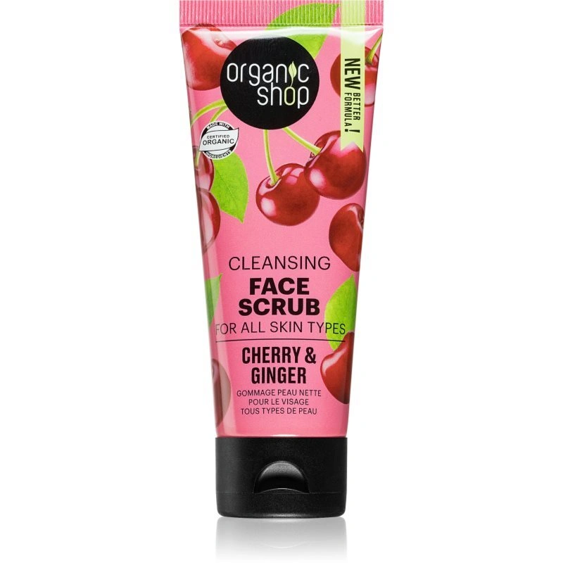 Organic Shop Ginger & Cherry esfoliante detergente viso 75 ml