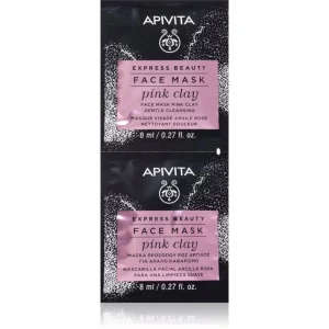 Apivita Express Beauty Cleansing Face Mask Pink Clay maschera detergente per il viso 2x8 ml