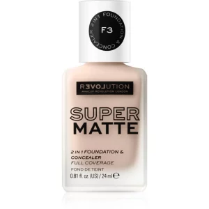 Revolution Relove Super Matte Foundation fondotinta opacizzante lunga tenuta colore F3 24 ml