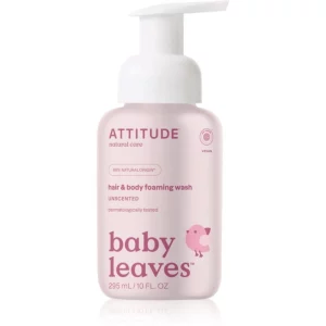 Attitude Baby Leaves Unscented mousse detergente 2 in 1 per bambini 295 ml