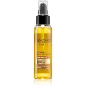 Avon Advance Techniques Absolute Nourishment olio nutriente per capelli con olio di argan con olio di cocco 100 ml