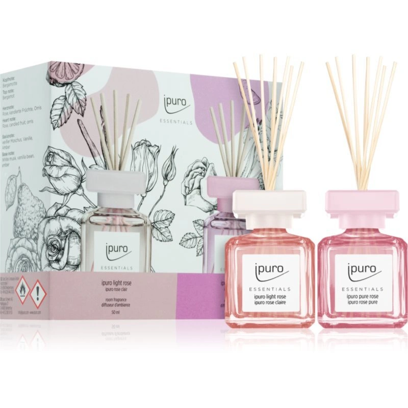 ipuro Essentials Light & Pure Rose confezione regalo 2x50 ml